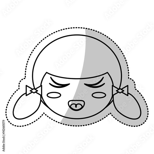 face kokeshi folklore culture line vector illustration eps 10