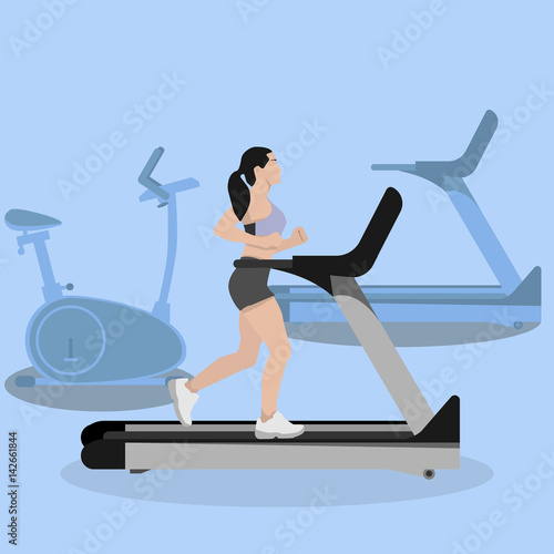 Wonam on treadmill side view