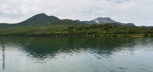 Kurile Lake is caldera and crater lake in Eastern Volcanic Zone of Kamchatka photo