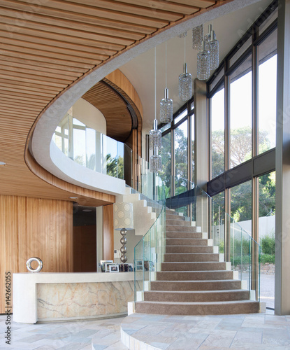 Interior of new modern house, stairs