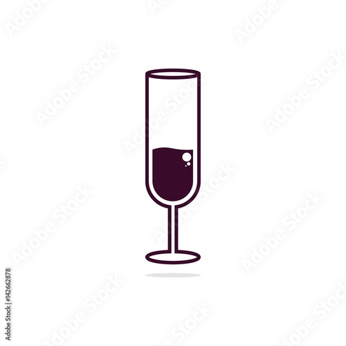 Wine Glass Vector. Isolated on White Background.