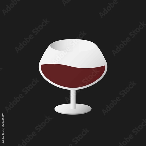 Wine Glass Vector. Isolated on BlackBackground.