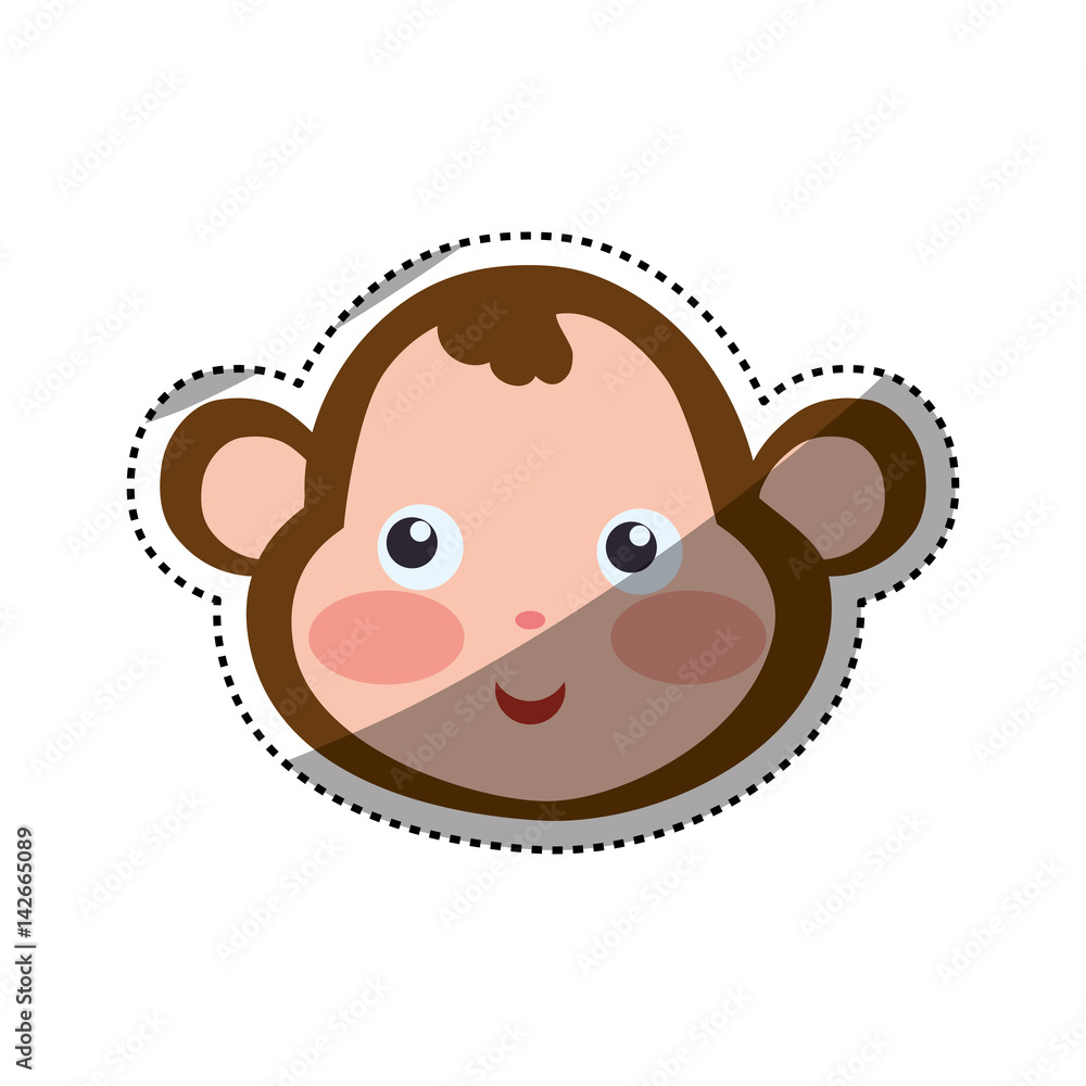 monkey cartoon drawing head vector icon illustration monkey cartoon drawing head vector icon illustration