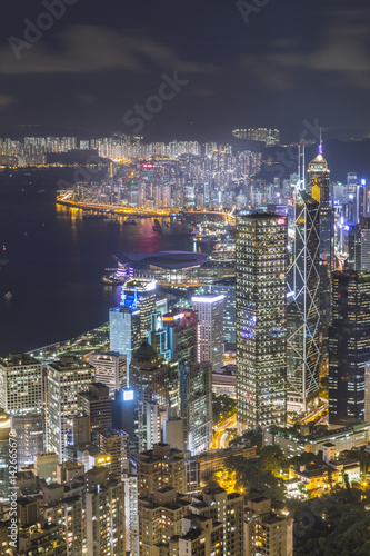 Hong KOng Skyline at Night, View from the Peak © HungWaiAddy