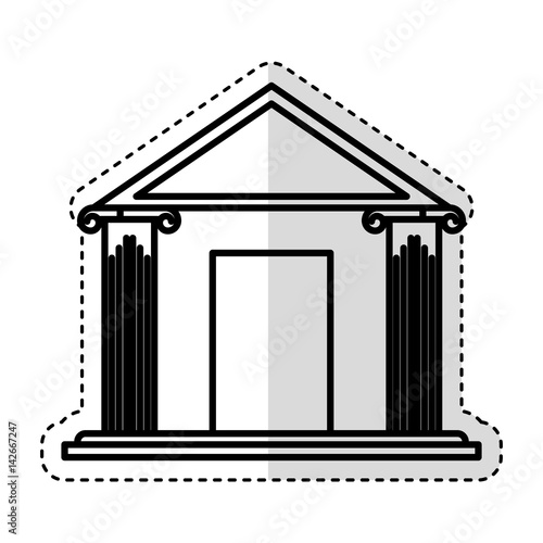 bank building isolated icon vector illustration design