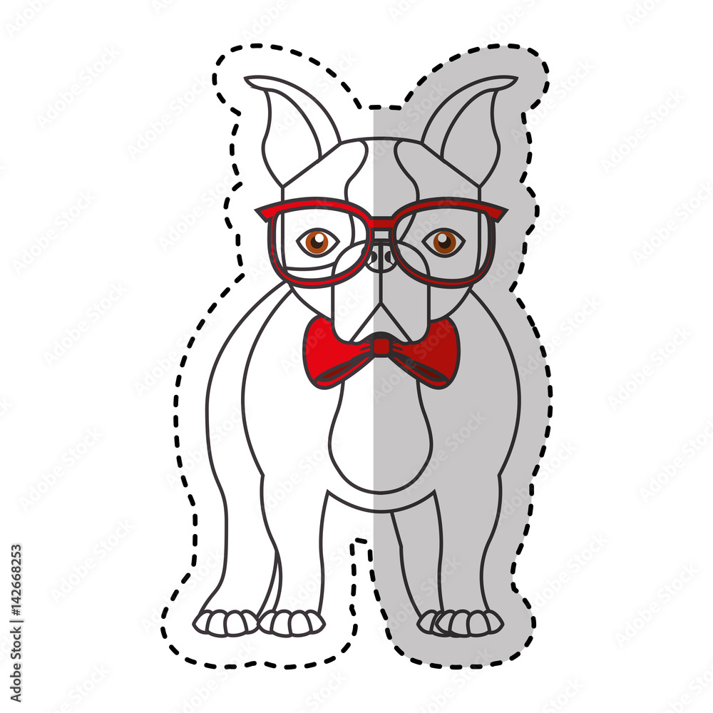 cute french bulldog male with hipster accessory vector illustration design cute french bulldog male with hipster accessory vector illustration design