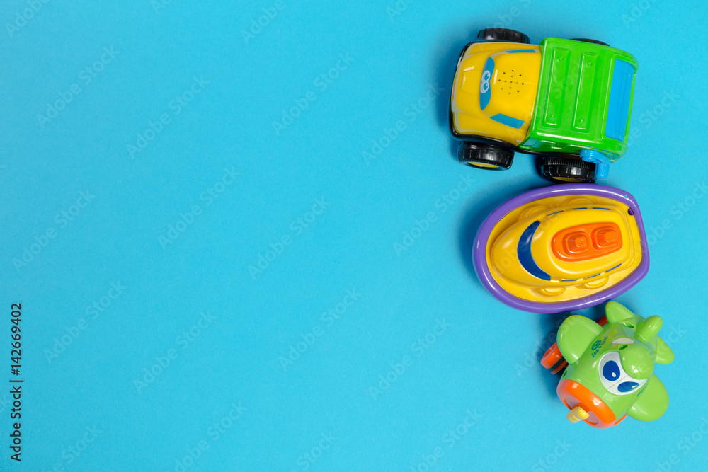 Fototapeta premium children toys, top view