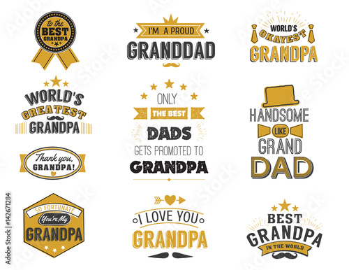 Isolated Grandfathers quotes on the white background.