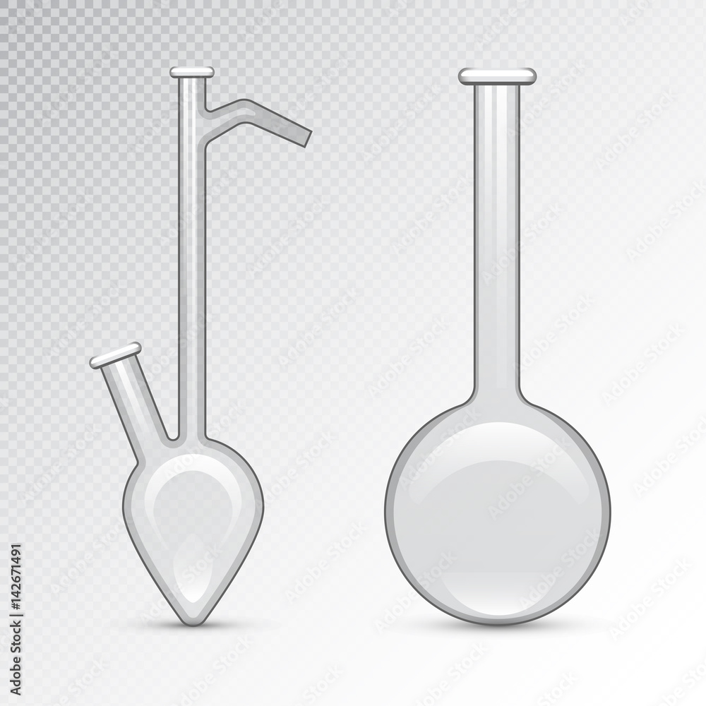 Chemical laboratory 3d lab flask glassware tube liquid biotechnology analysis and medical scientific equipment vector illustration. Chemical laboratory 3d lab flask glassware tube liquid biotechnology analysis and medical scientific equipment vector illustration.