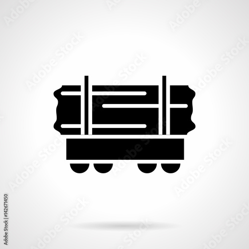 Rail car of wood glyph style vector icon