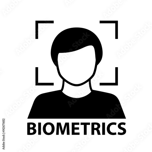 biometrics face recognition black symbol vector