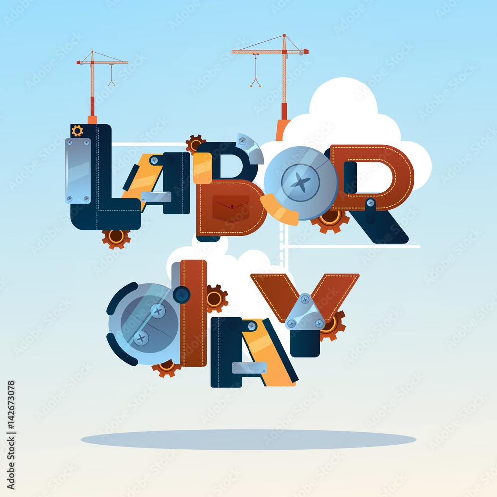International Labor Day May Holiday Greeting Card Flat Vector Illustration International Labor Day May Holiday Greeting Card Flat Vector Illustration