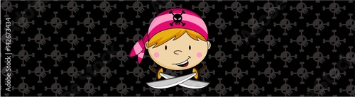 Cartoon Bandana Pirate Banner