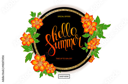 Colorful floral frame for sale Summer Season photo