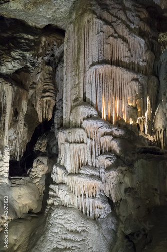 Cave stalactites and stalagmites formation