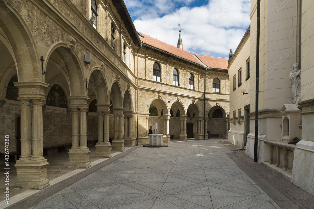 Church courtyard in Europe