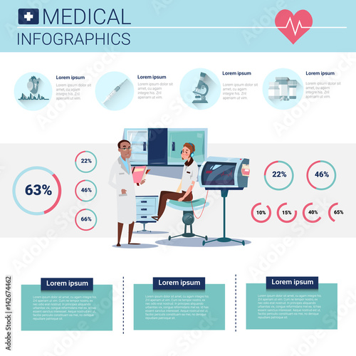 Health Medicine Infographics Information Banner With Copy Space Vector Illustration