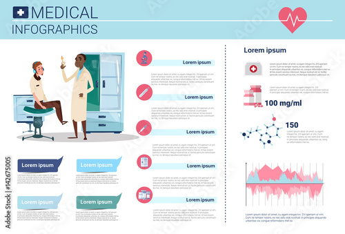 Health Medicine Infographics Information Banner With Copy Space Vector Illustration