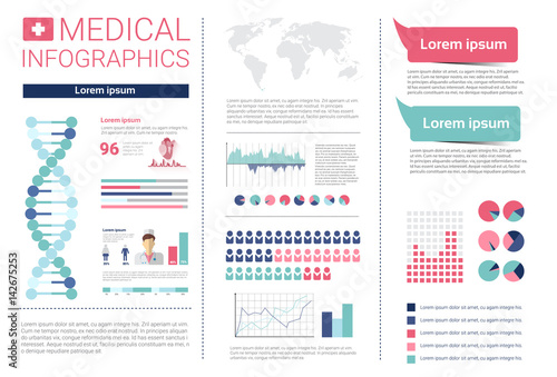 Health Medicine Infographics Information Banner With Copy Space Vector Illustration