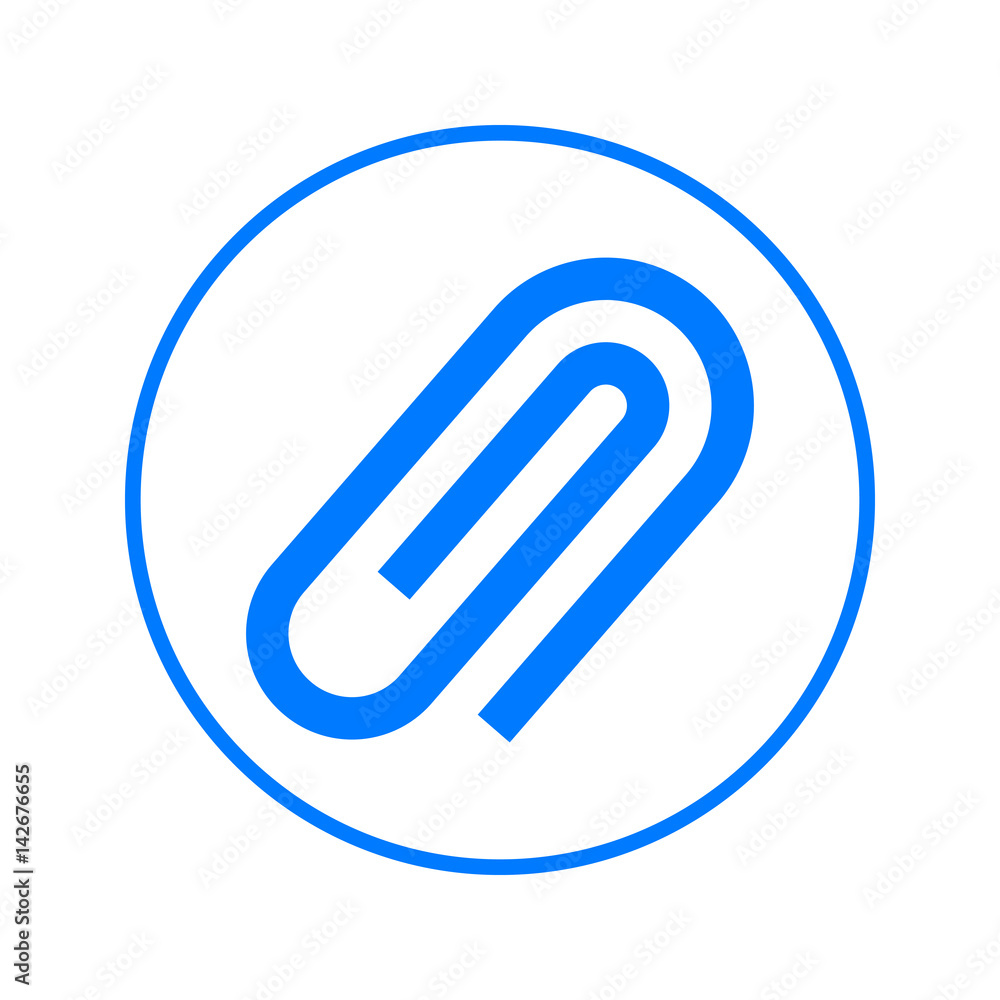 paperclip circular line icon. Round colorful sign. Flat style vector symbol paperclip circular line icon. Round colorful sign. Flat style vector symbol