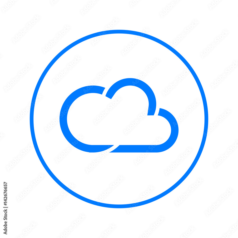 Cloud circular line icon. Round colorful sign. Flat style vector symbol Cloud circular line icon. Round colorful sign. Flat style vector symbol