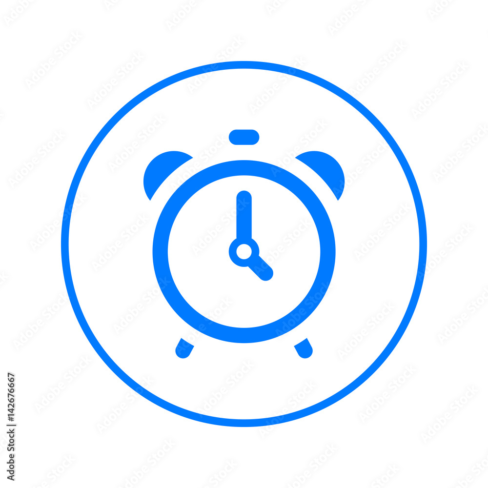 Alarm clock circular line icon. Round colorful sign. Flat style vector symbol Alarm clock circular line icon. Round colorful sign. Flat style vector symbol