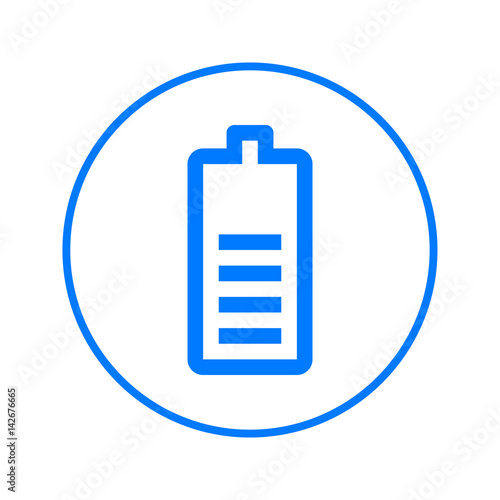 battery circular line icon. Round colorful sign. Flat style vector symbol