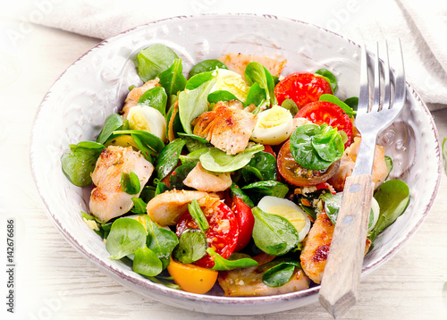 Chicken and vegetable salad.