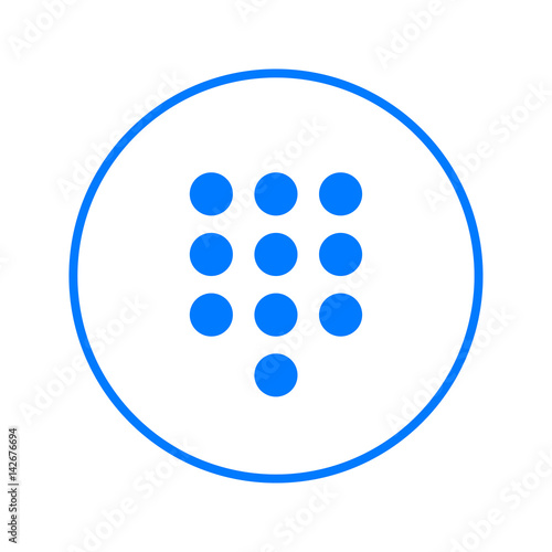 Dialpad, numeric keypad circular line icon. Round colorful sign. Flat style vector symbol
