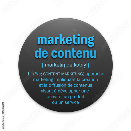 Icône MARKETING DE CONTENU avec définition