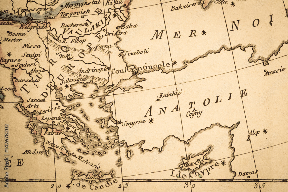 アンティークの古地図　ギリシャ