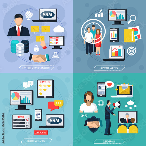 CRM Flat Design Concept