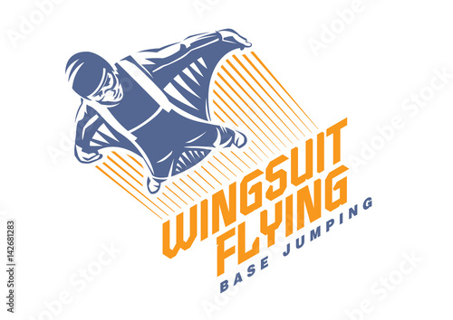 Wingsuit flying. Sport emblem