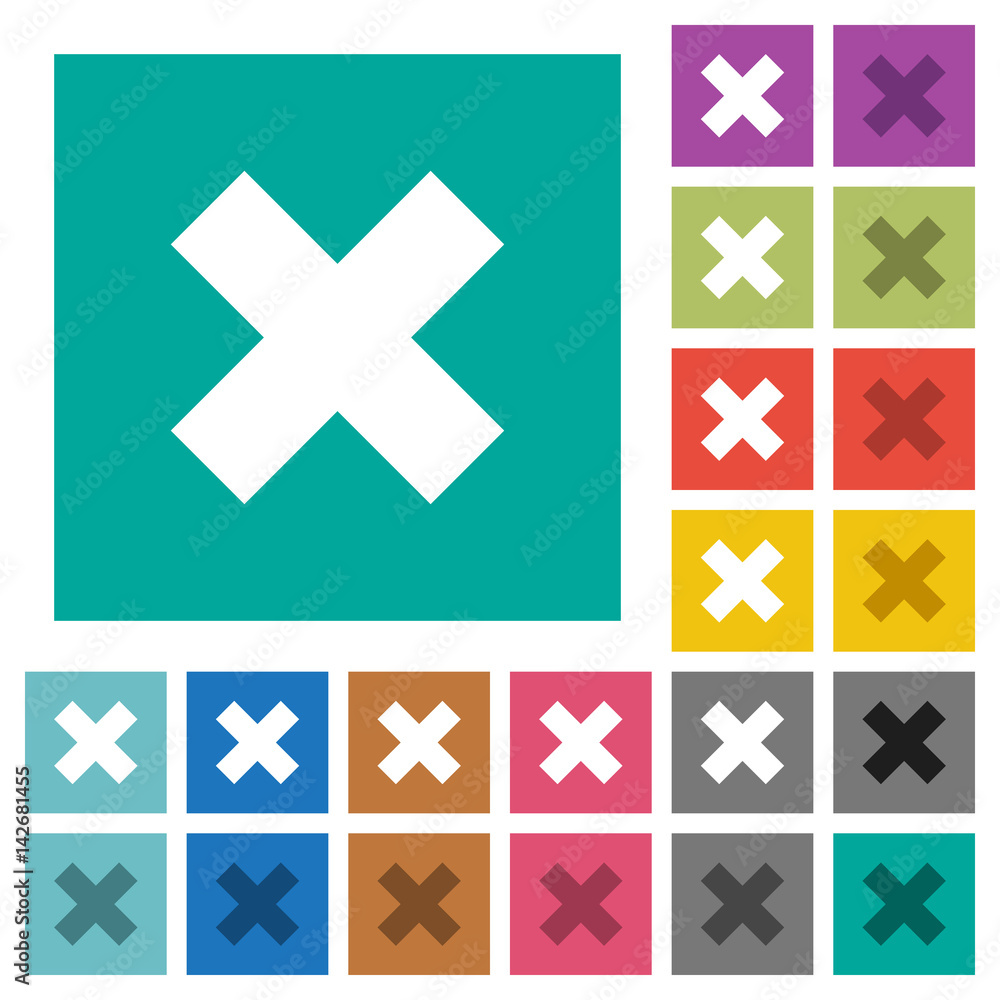 Cancel square flat multi colored icons Cancel square flat multi colored icons