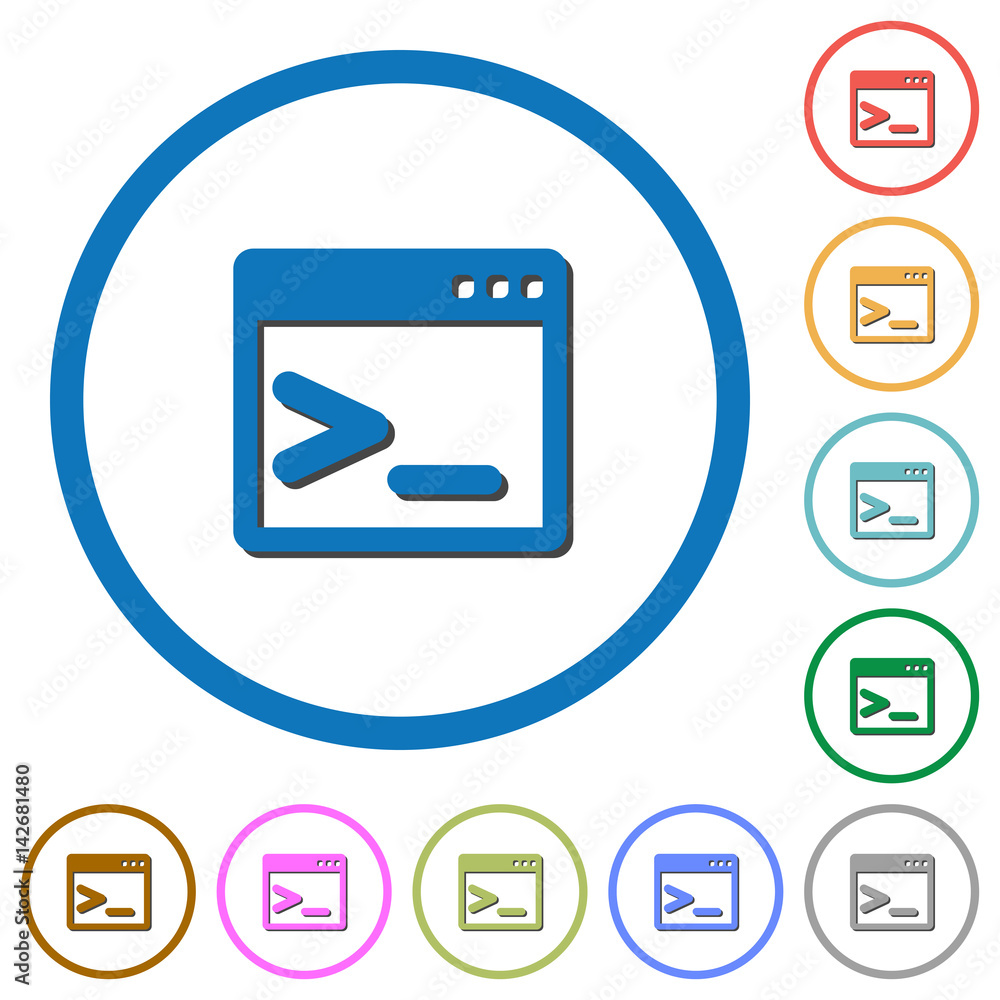 Command prompt icons with shadows and outlines Command prompt icons with shadows and outlines