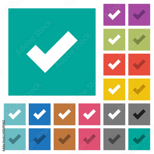 Ok square flat multi colored icons