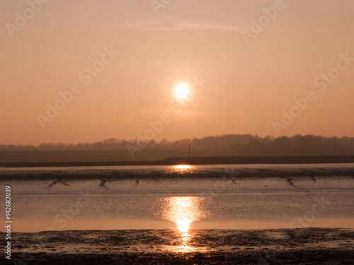 Incredibly Beautiful Shots of the River Beds in Wivenhoe Essex as the Sun Goes Down and the Birds Fly to Alresford © Callum