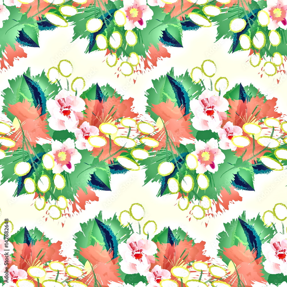 декоративный цветочный узор бесшовный Stock Illustration | Adobe Stock