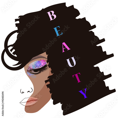 Vector illustration of woman metis. Creative poster, fashionable background.