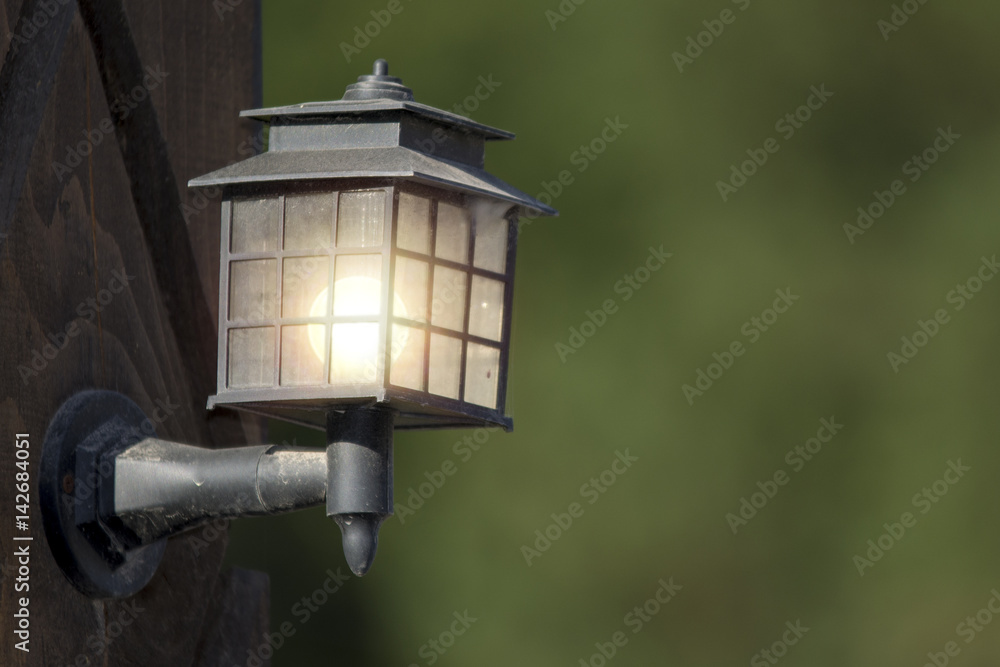Outdoor lamp isolated on soft background