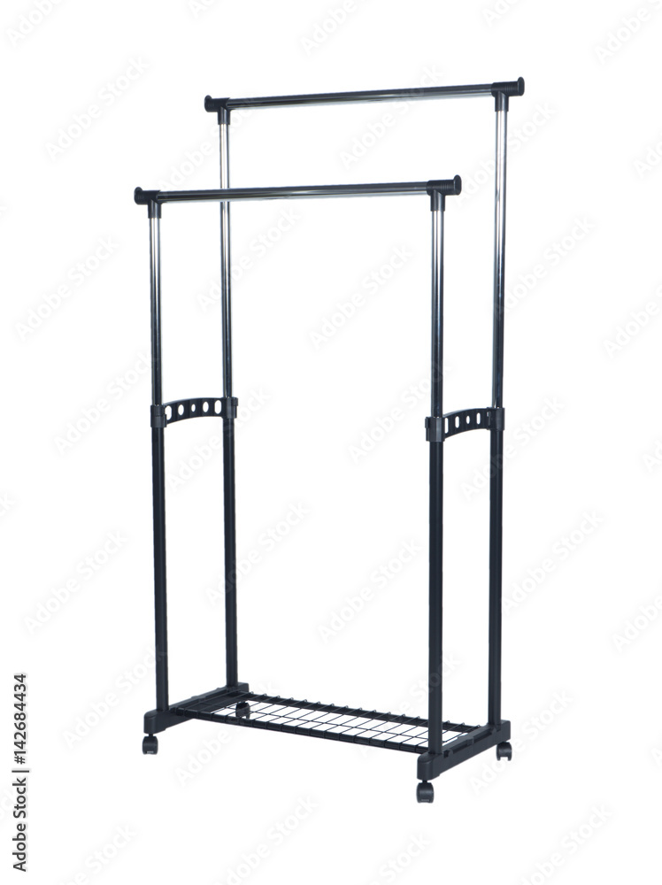 Simple wardrobe for hangers over white isolated background Simple wardrobe for hangers over white isolated background
