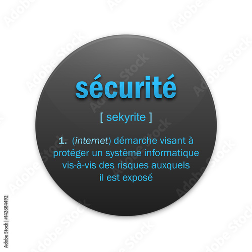 Icône SÉCURITÉ avec définition