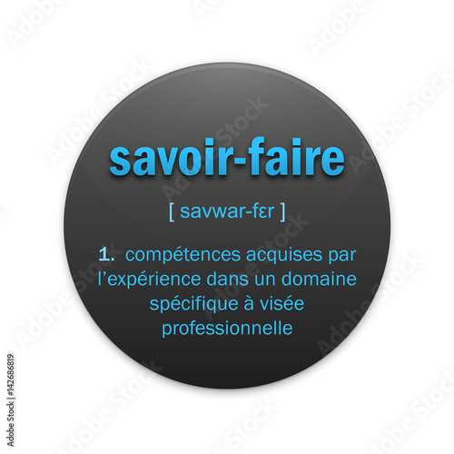 Bouton "SAOIR-FAIRE" vecteur avec définition