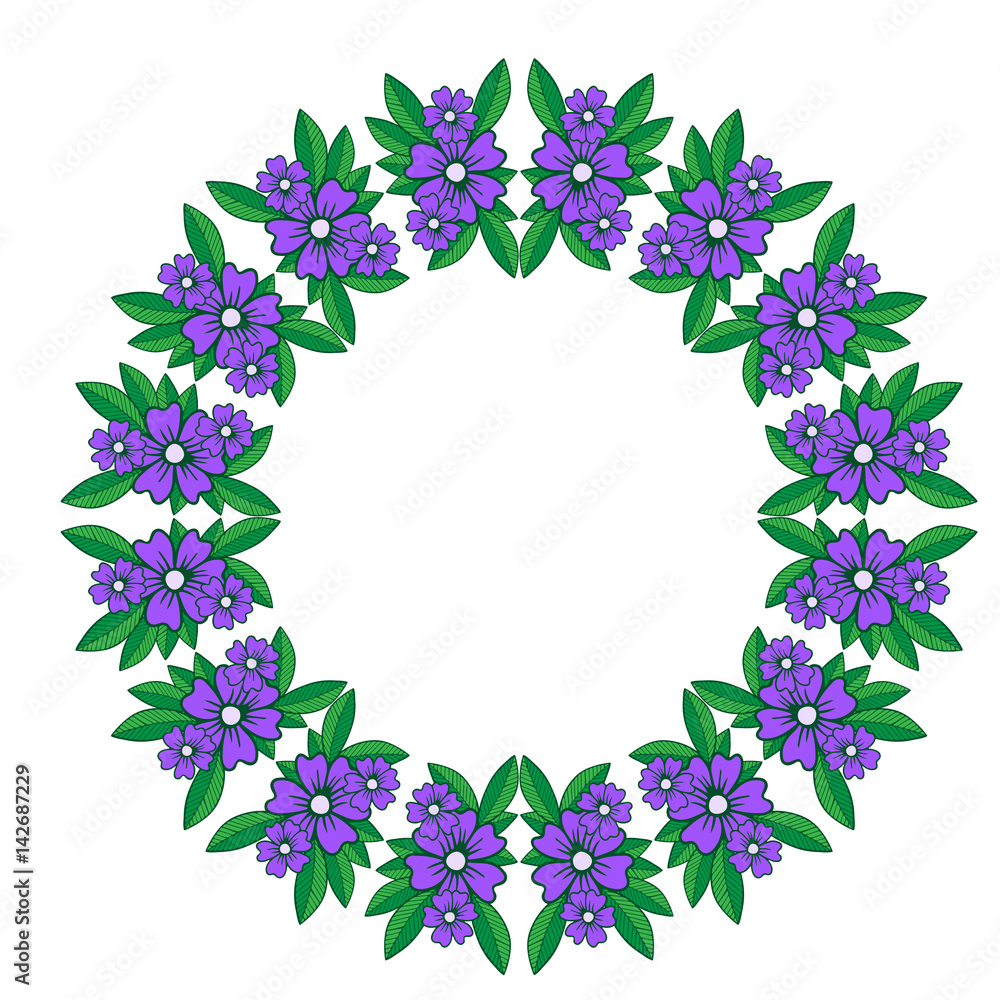Decorative floral round frames with lilac flower for design template Decorative floral round frames with lilac flower for design template