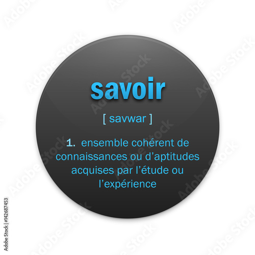 Bouton "SAVOIR" vecteur avec définition