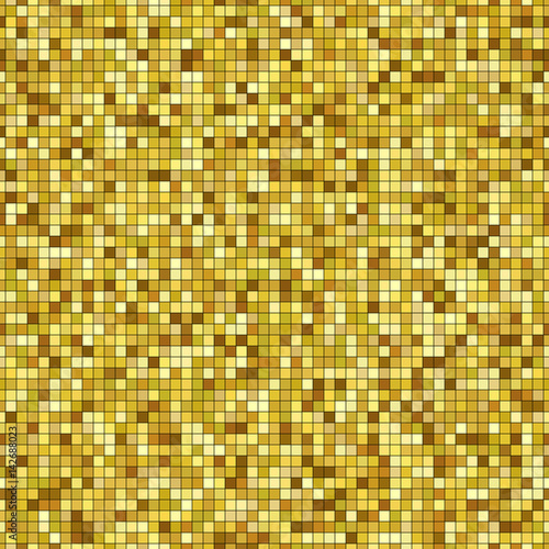 Gold mosaic of tile. Square...