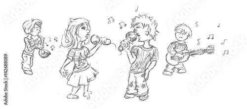 Schoolband maakt muziek
