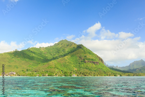 Beautiful sea and Moorae Island at Tahiti , PAPEETE, FRENCH POLYNESIA © sarayuth3390