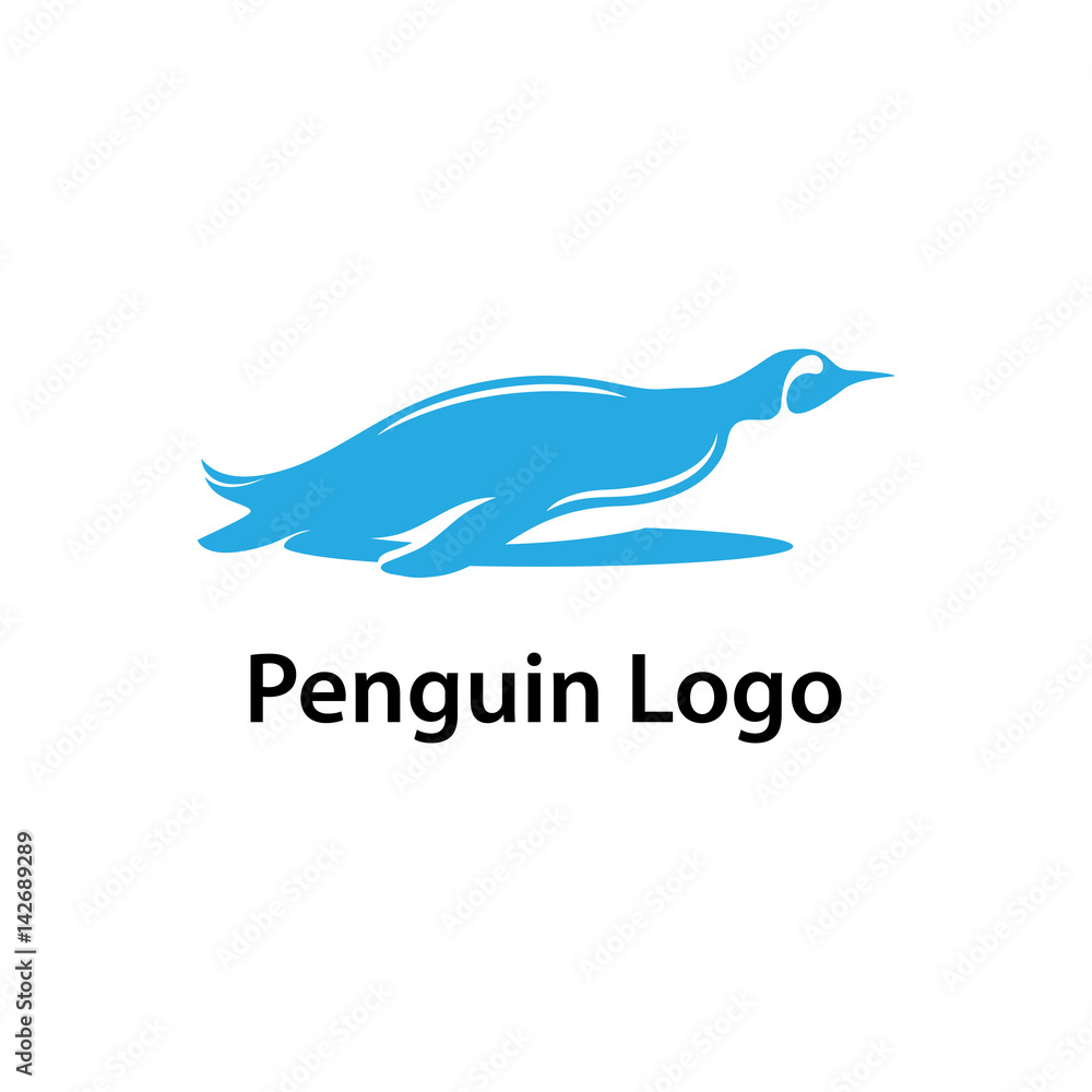 Cute Penguin Logo Template Slide on Ice Cute Penguin Logo Template Slide on Ice