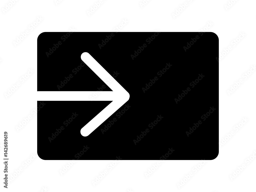 Black button with white arrow. Vector illustration. Black button with white arrow. Vector illustration.